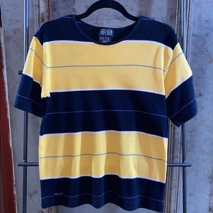 Escada Sport Colorblock Yellow Navy Tee Shirt Top